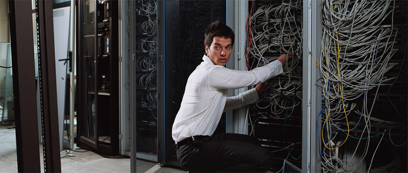 this engineer is trouble shooting optical transceivers