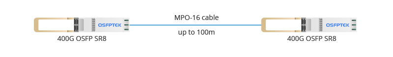 Connect a 400G OSFP SR8 transceiver with another 400G OSFP SR8 transceiver