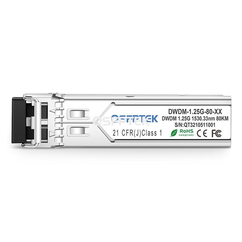 Juniper互換 C56 1G DWDM SFP 80km 100GHzグリッドトランシーバー