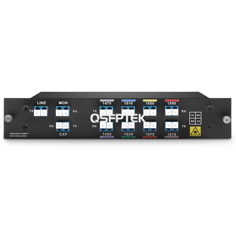 8 Channels Passive CWDM Mux Demux 1470-1610nm, with Monitor and Expansion  Port, Dual Fiber, LC Connector, Low Insertion Loss