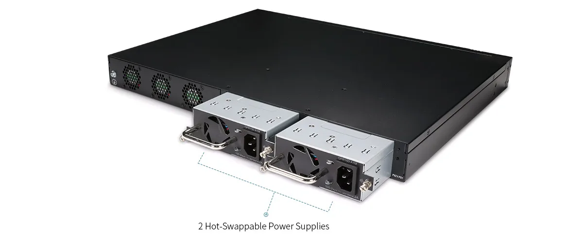 S5800-48T4S, 48-Port Gigabit Ethernet L3 Switch with Advanced License, 48 x  Gigabit RJ45, with 4 x 10Gb SFP+, Support MPLS, VXLAN-BGP-EVPN -   Europe