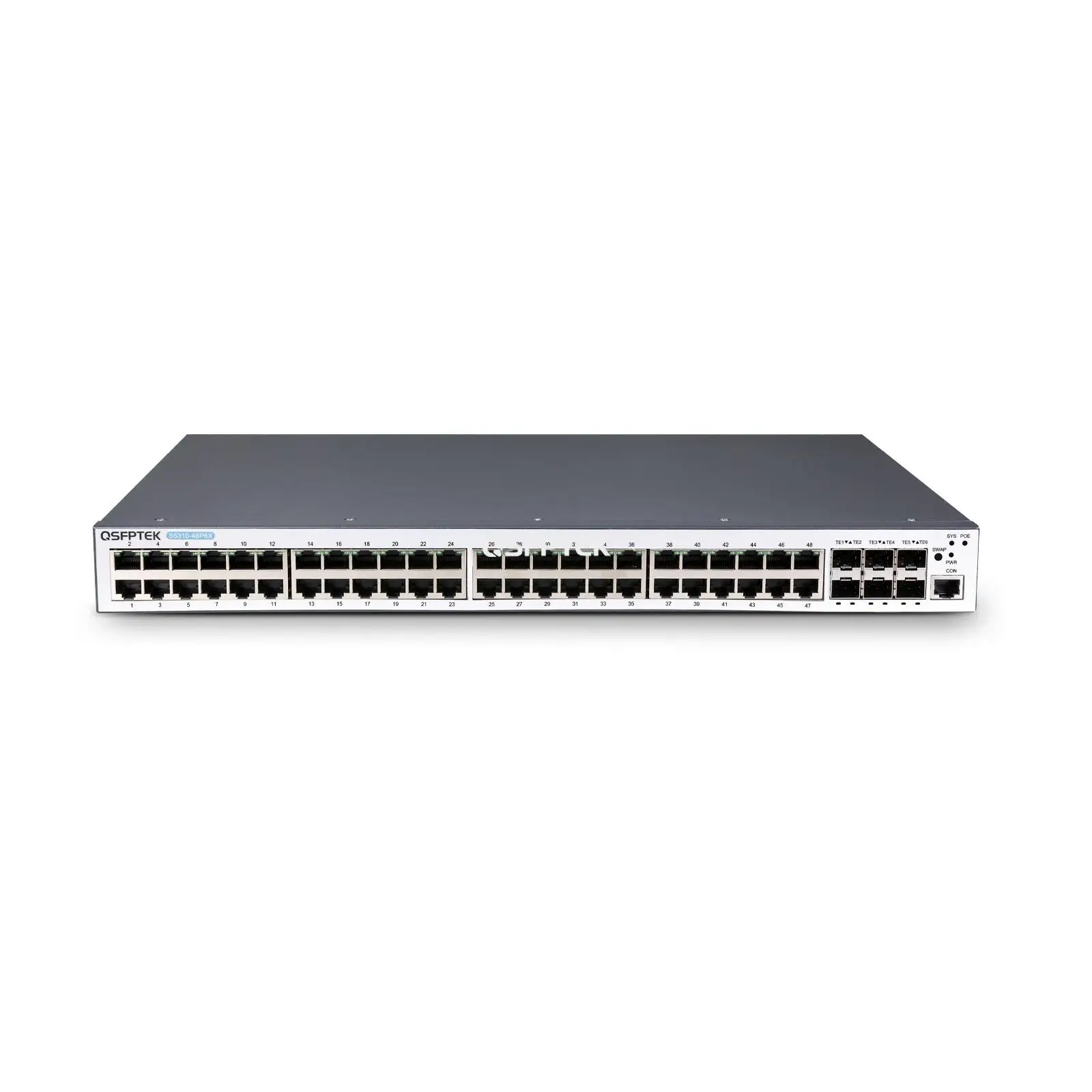S5310-48P6X, Stackable 48-Port Gigabit Ethernet L3 PoE+ Switch, 760W, with  10GbE SFP+ Uplinks - QSFPTEK