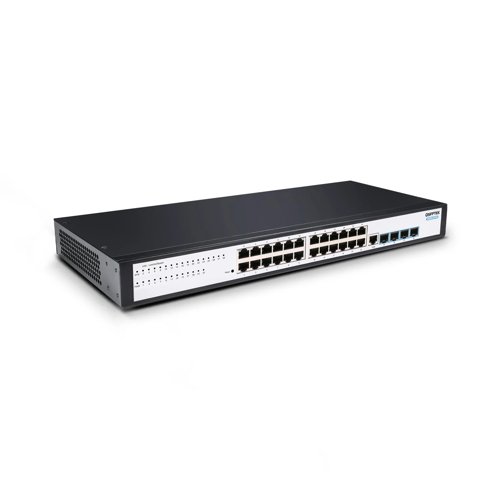 RB10-F2404M3-AC - 10G all fiber 24 SFP+ ports, 4x 100G QSFP28 ports Layer 3  managed routing switch, rack 19