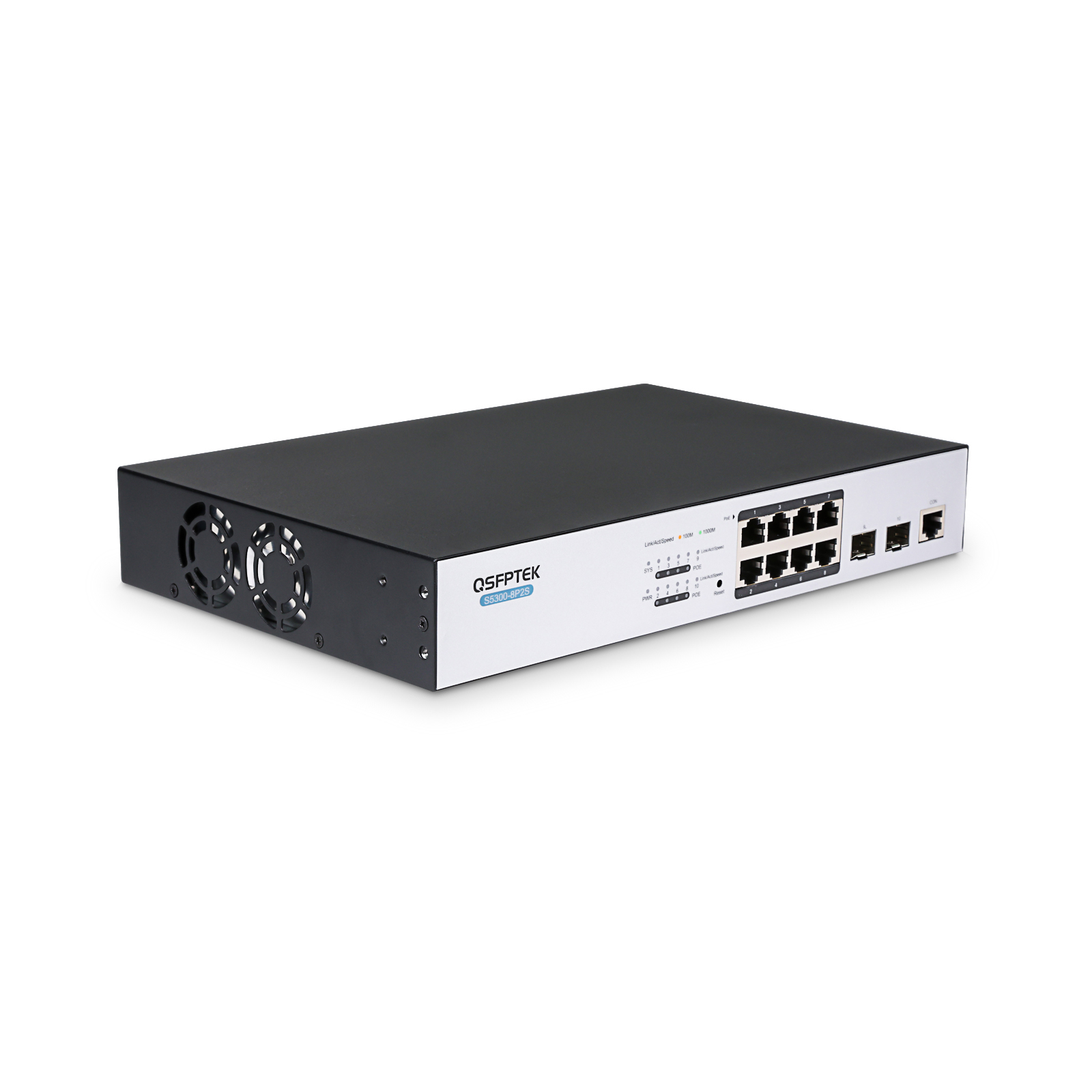 S5300-8P2S, 8-Port Fanless Gigabit Ethernet L2+ Network