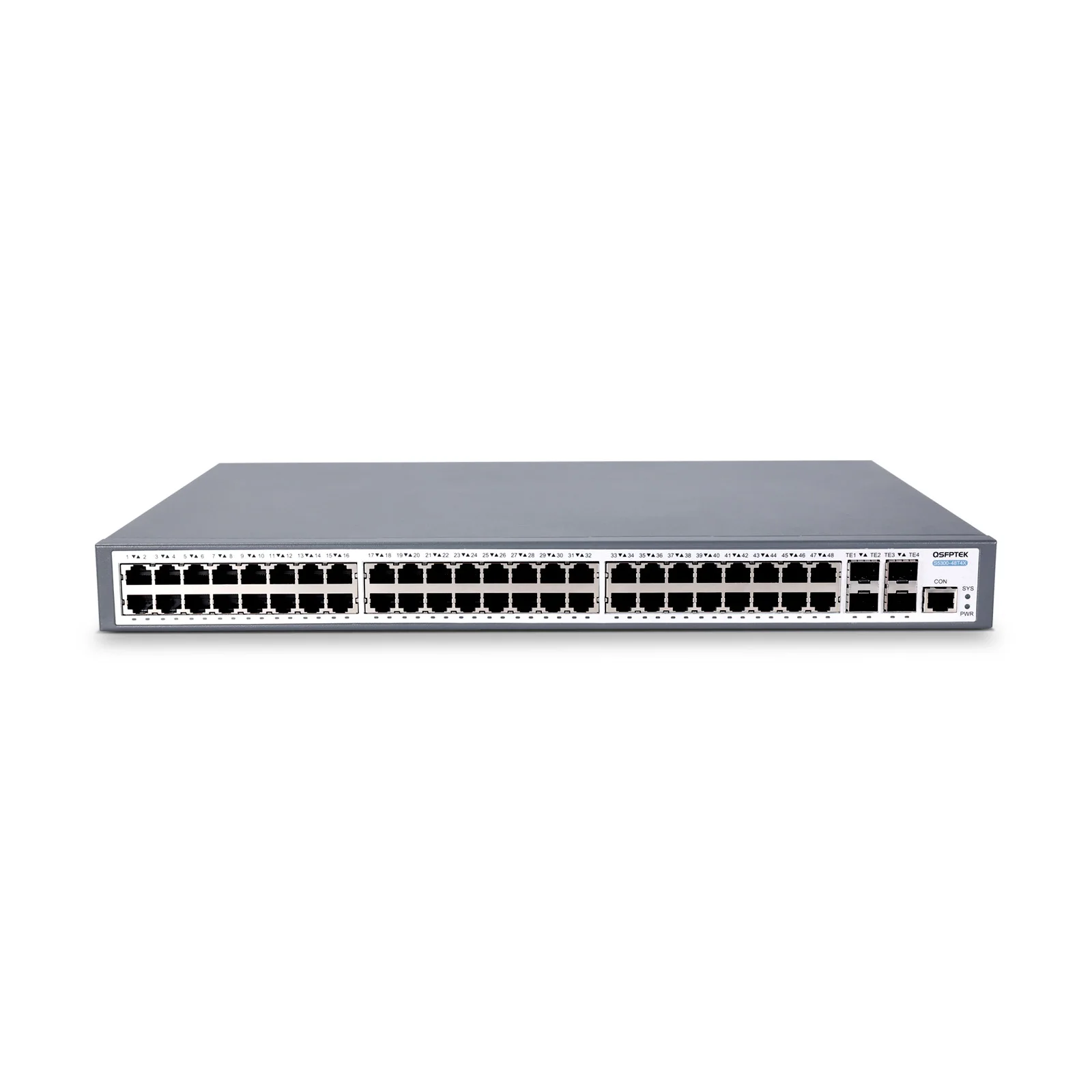 48-Port Gigabit Ethernet L2+ Stackable Switch with 10G Uplinks, S5300-48T4X  - QSFPTEK