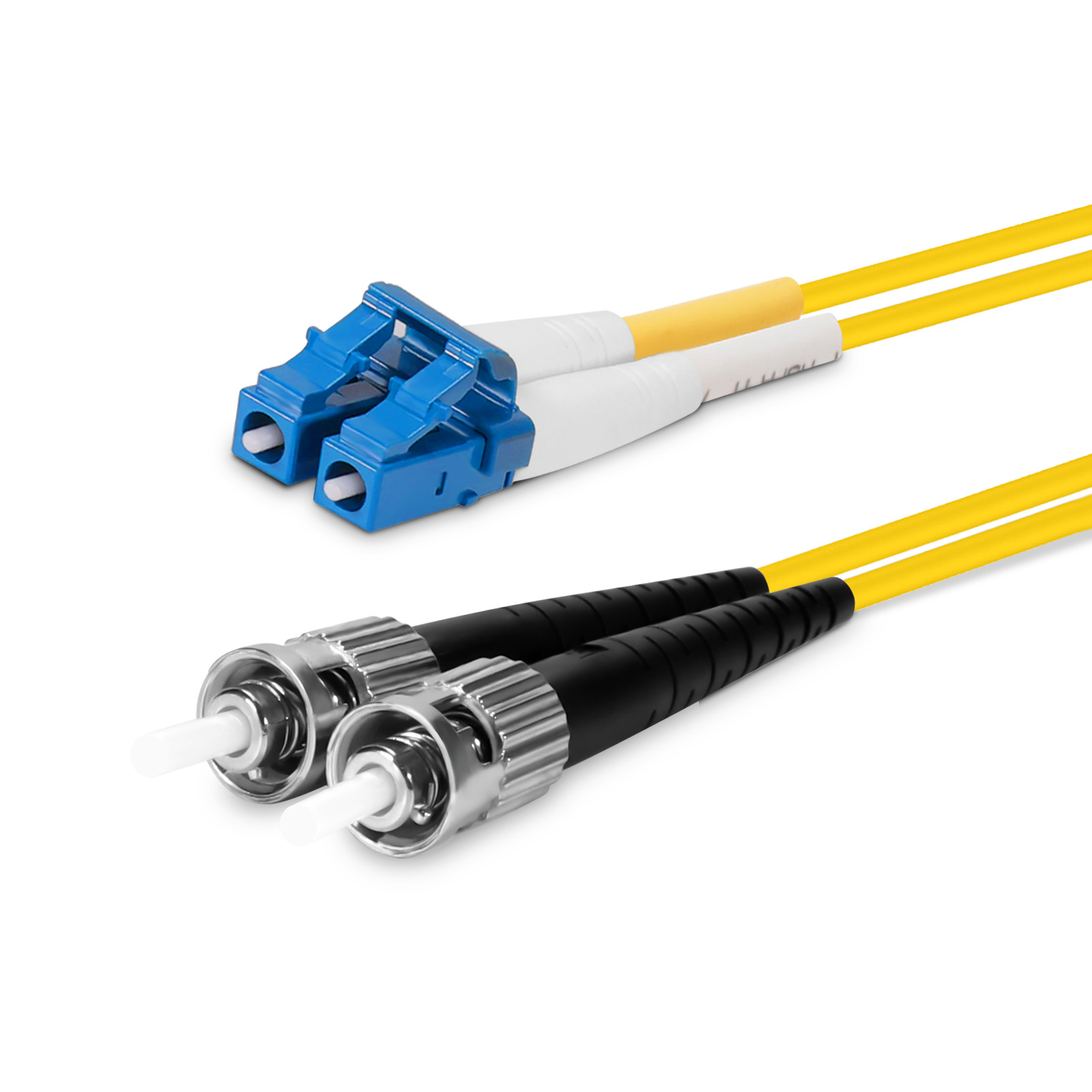 LC UPC to ST UPC Duplex OS2 2.0mm PVC Fiber Optic Patch Cable 1.5m