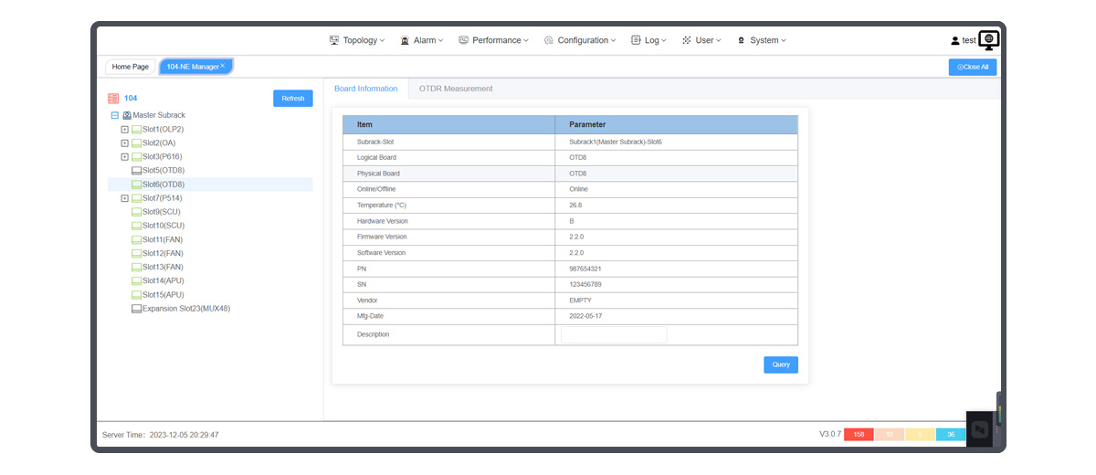 OTDR Manage UI