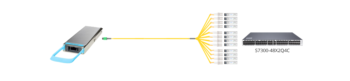 Connection 1: 24 Fibers MTP to 12xLC OS2 LSZH