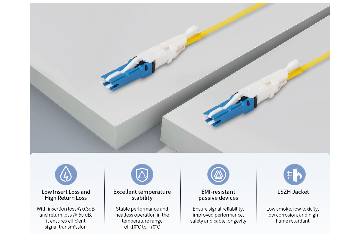 1m (3ft) CS UPC to CS UPC Duplex OS2 2.0mm Fiber Optic Patch 1m (3ft) CS UPC to CS UPC Duplex OS2 2.0mm Fiber Optic Patch