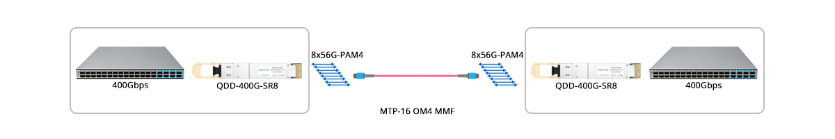 QT-QSFP-DD-SR8 Scenario 1 400G to 400G Direct Connectivity