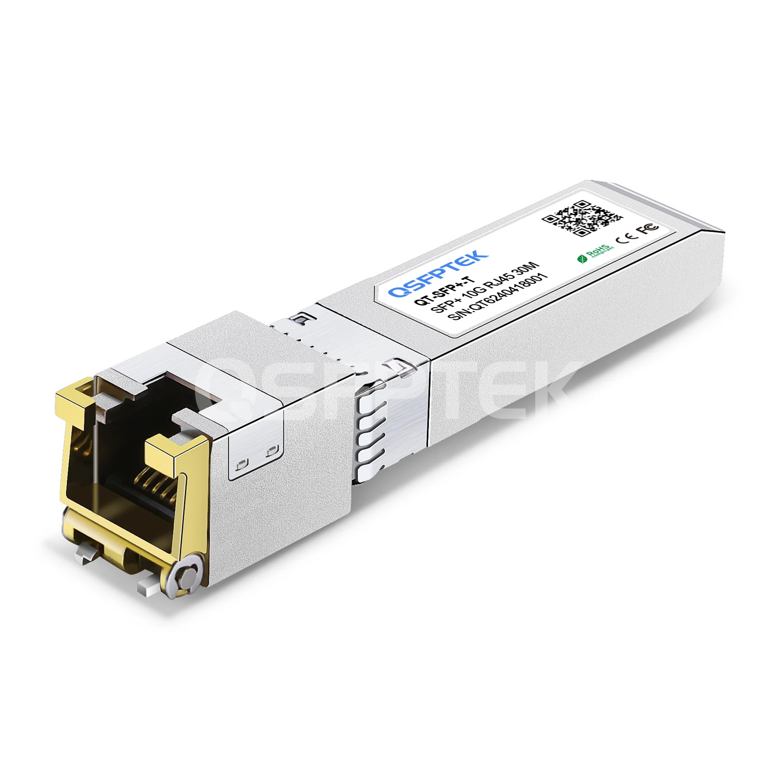 Generic Compatible 10GBASE-T SFP+ Copper RJ-45 30m Transceiver Module - QSFPTEK Generic Compatible 10GBASE-T SFP+ Copper RJ-45 30m Transceiver Module - QSFPTEK