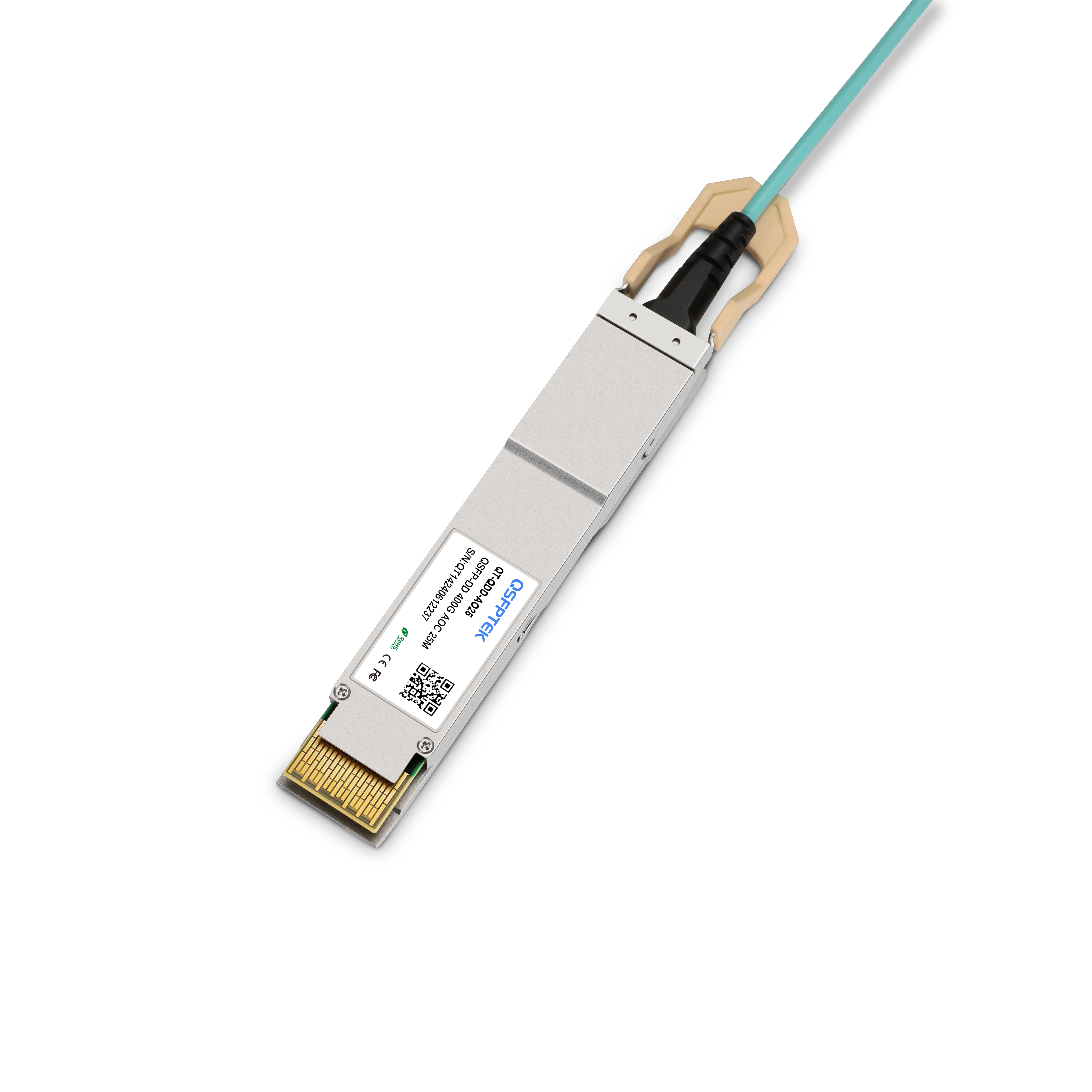 25m (82フィート) NVIDIA 互換 400G QSFP-DD アクティブ