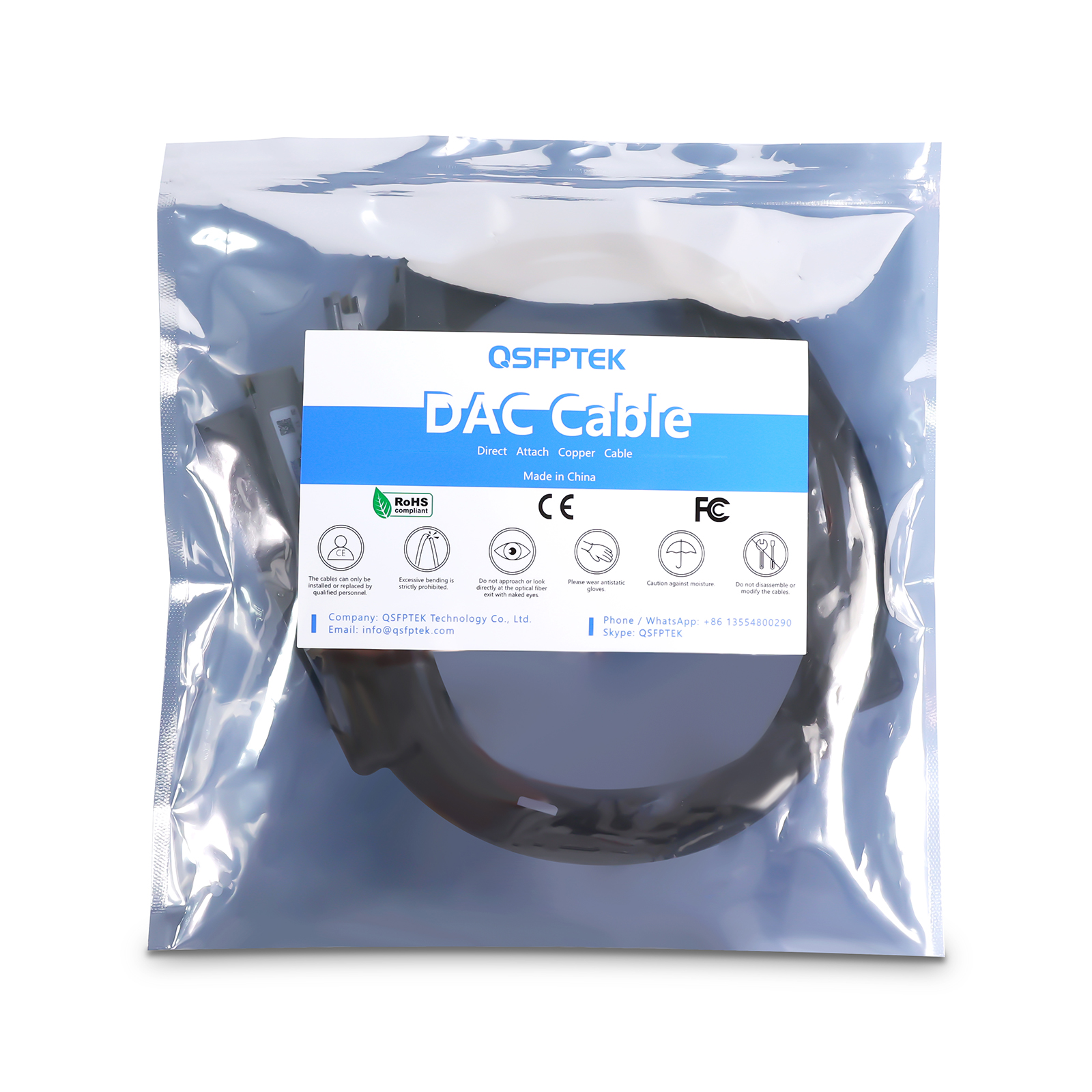 1.5m 汎用互換 800G OSFP - 4x 200G QSFP112 パッシブ Twinax DAC