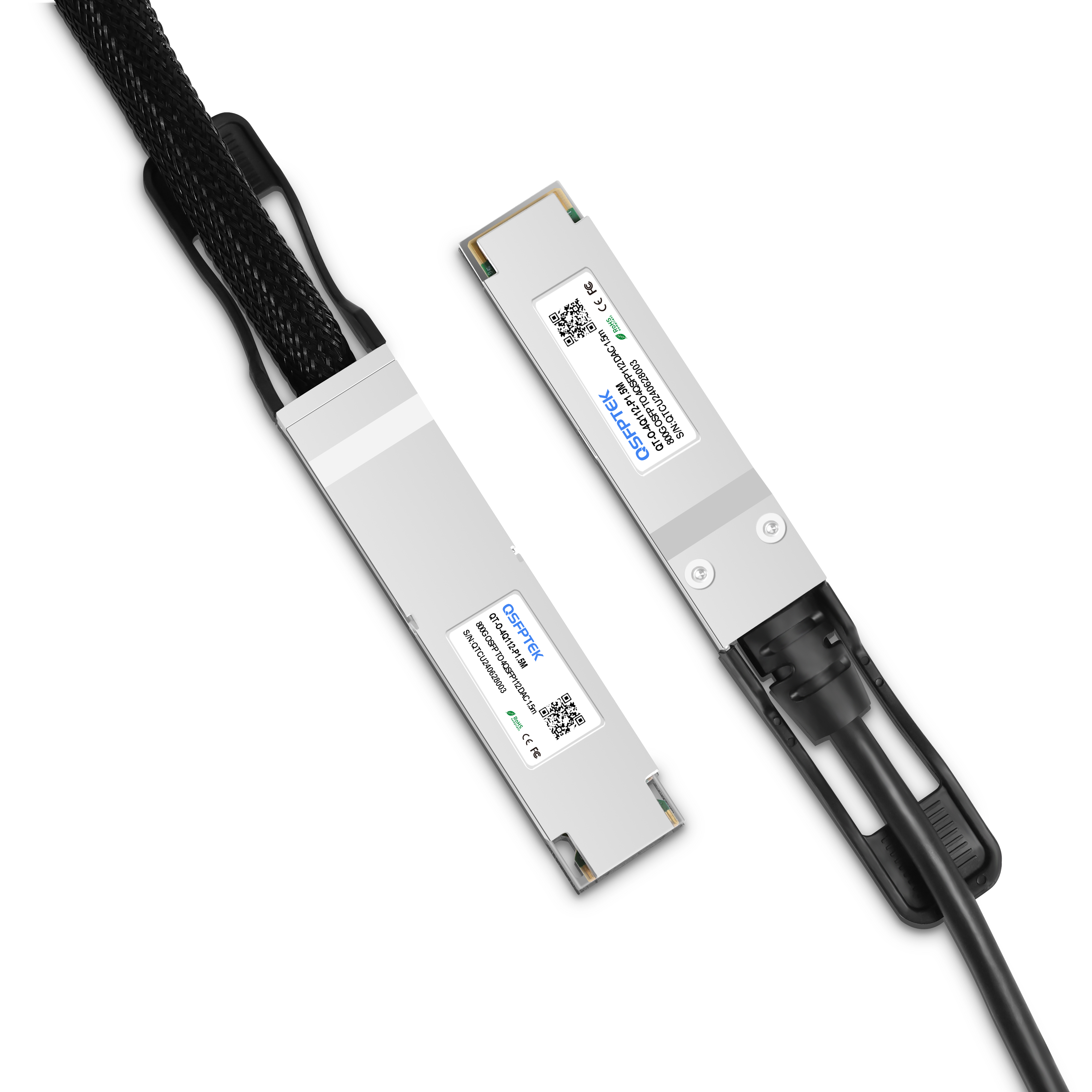 1.5m Nvidia互換 800G OSFP - 4x 200G QSFP112 パッシブTwinax DAC
