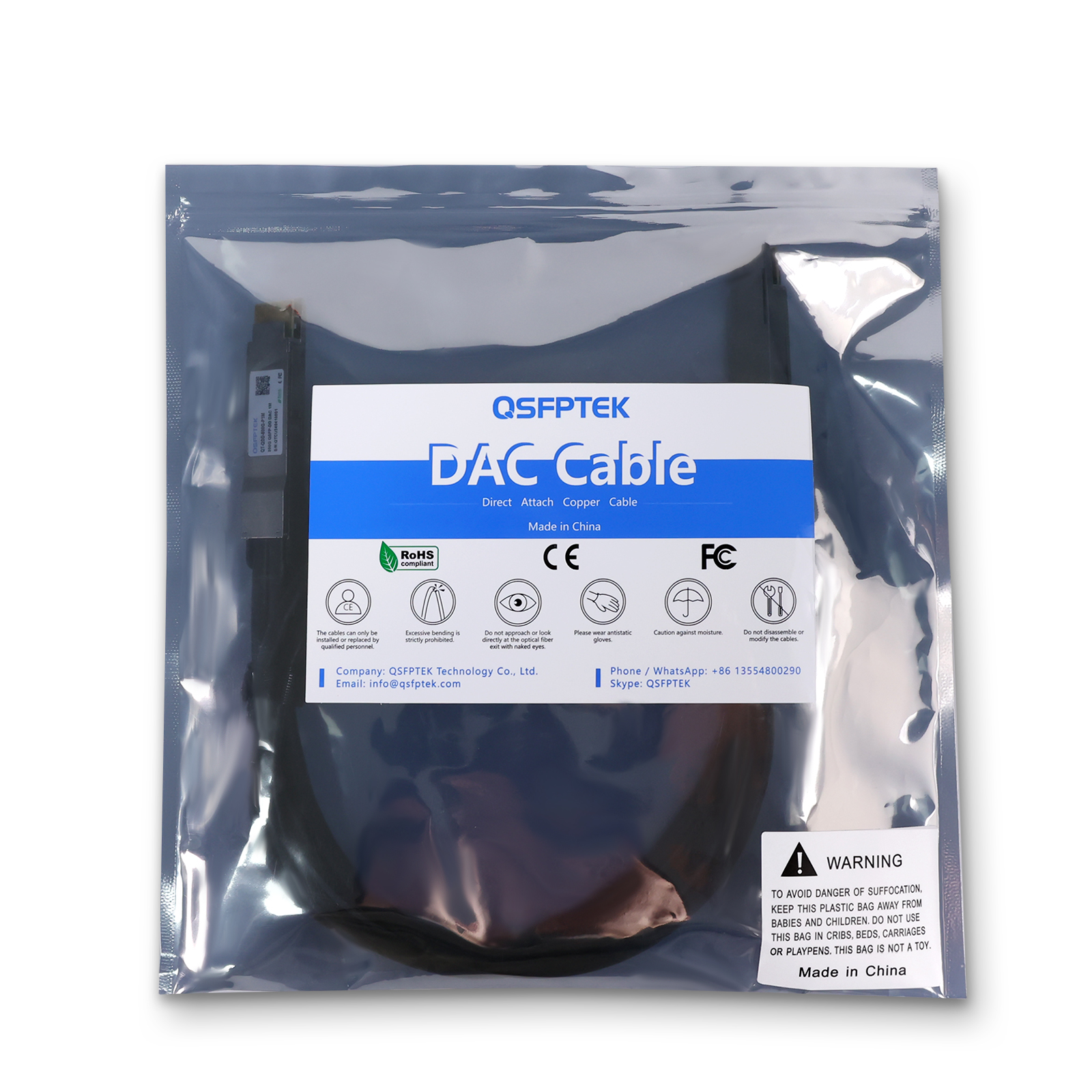1m Generic Compatible 800G QSFP-DD Passive Twinax Direct Attach