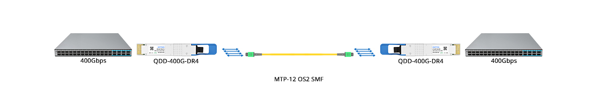 QT-QSFP-DD-DR4 Scenario 1 400G to 400G Direct Connectivity