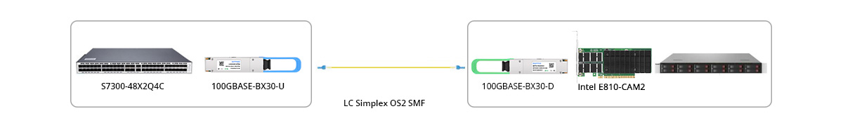 QSFP28-100G-BX30-UD Connection 2 100G BIDI Connectivity With NIC
