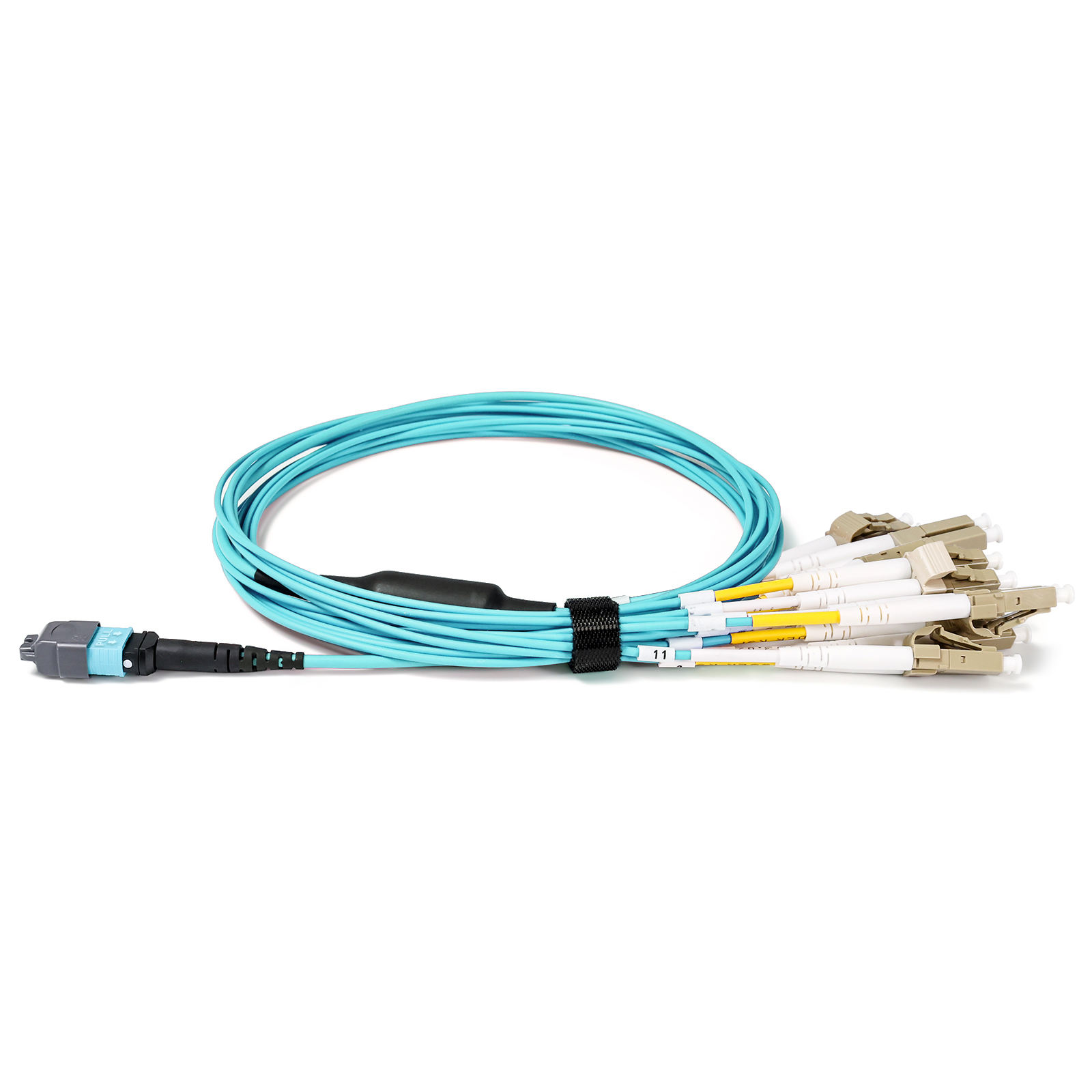 アクセサリー C16 4m 16芯 MPO-8x LC デュプレックス タイプB LSZH OM3 マルチ