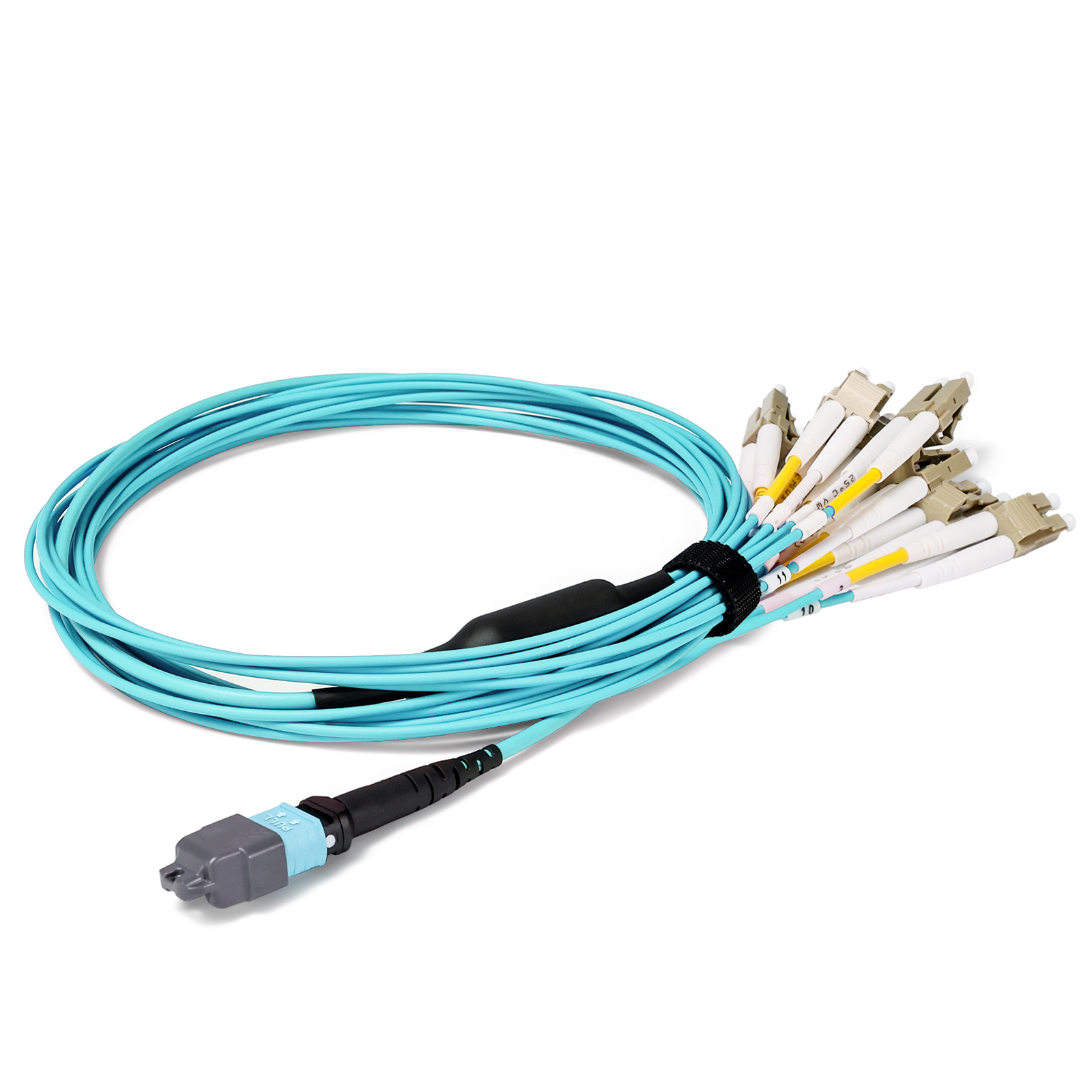 5m 16芯 MPO-8x LC デュプレックス タイプB LSZH OM3 マルチモード