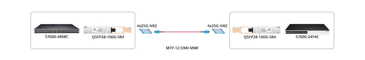 QT-QSFP28-SR4 Scenario 1 100G Switch to 100G Switch Direct Connectivity