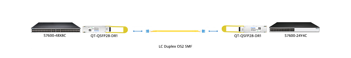 QT-QSFP28-DR1 Scenario 1 100G Switch to 100G Switch Direct Connectivity