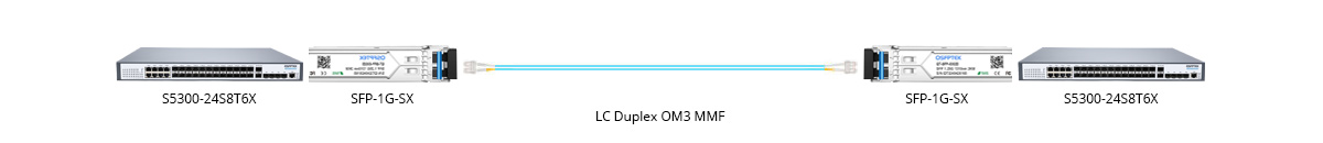 Connection 1: 1000BASE-SX SFP Connectivity with MMF
