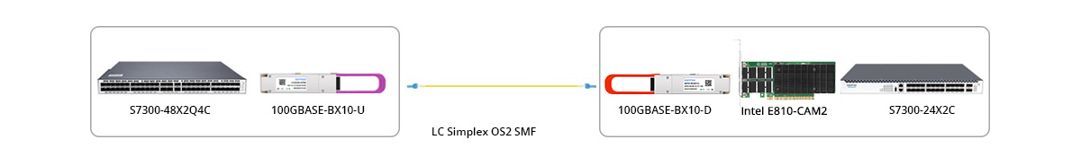 QSFP28-100G-BX10-U Connection 2 100G BIDI Connectivity With NIC