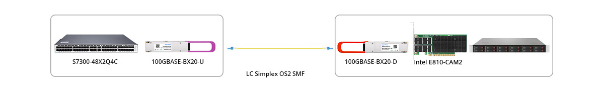 QSFP28-100G-BX20-UD Connection 2 100G BIDI Connectivity With NIC