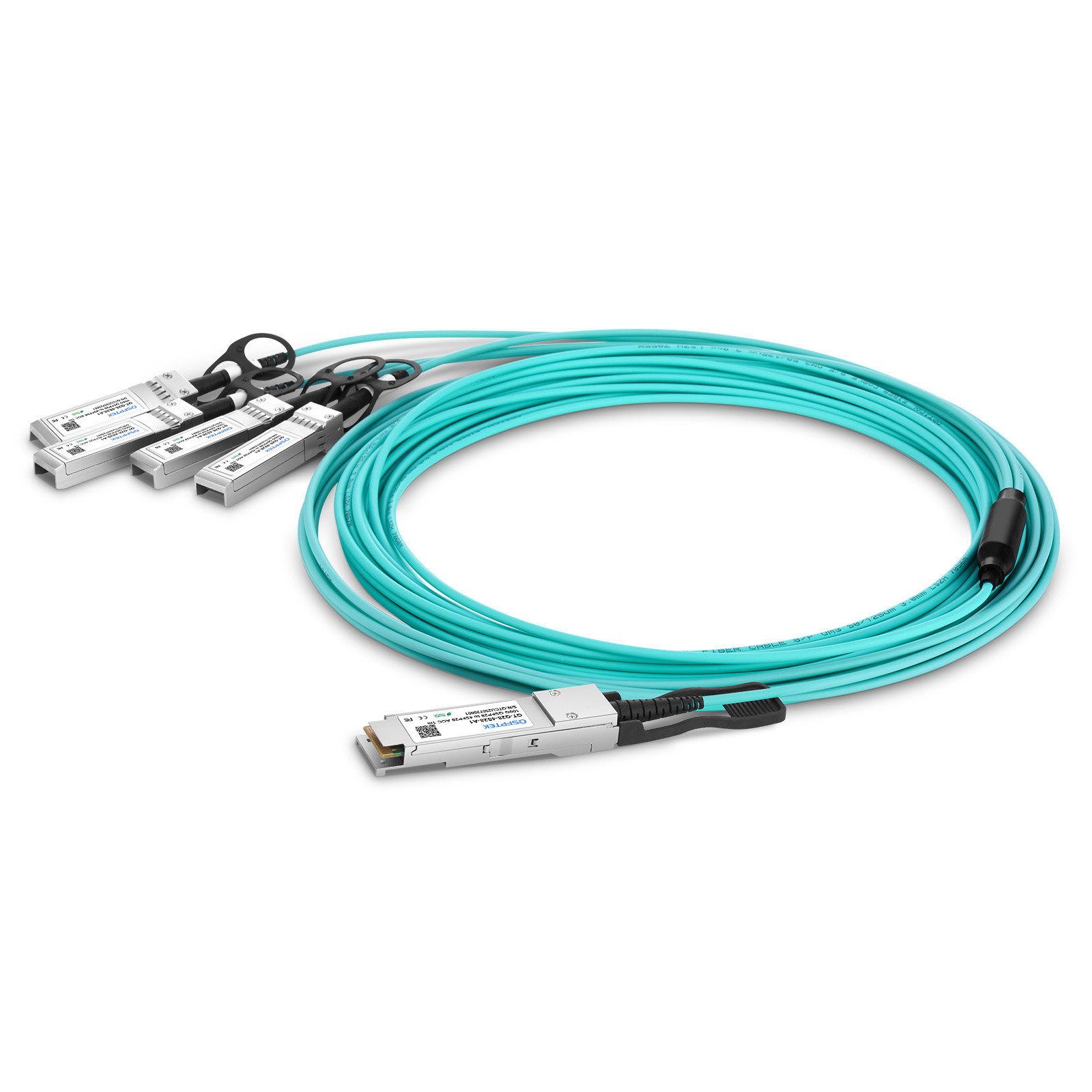 と Cable óptico activo de conexión Brocade 1G-Q100-S28-AOC-28