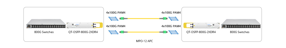 800G OSFP 2XDR4 Direct Connectivity
