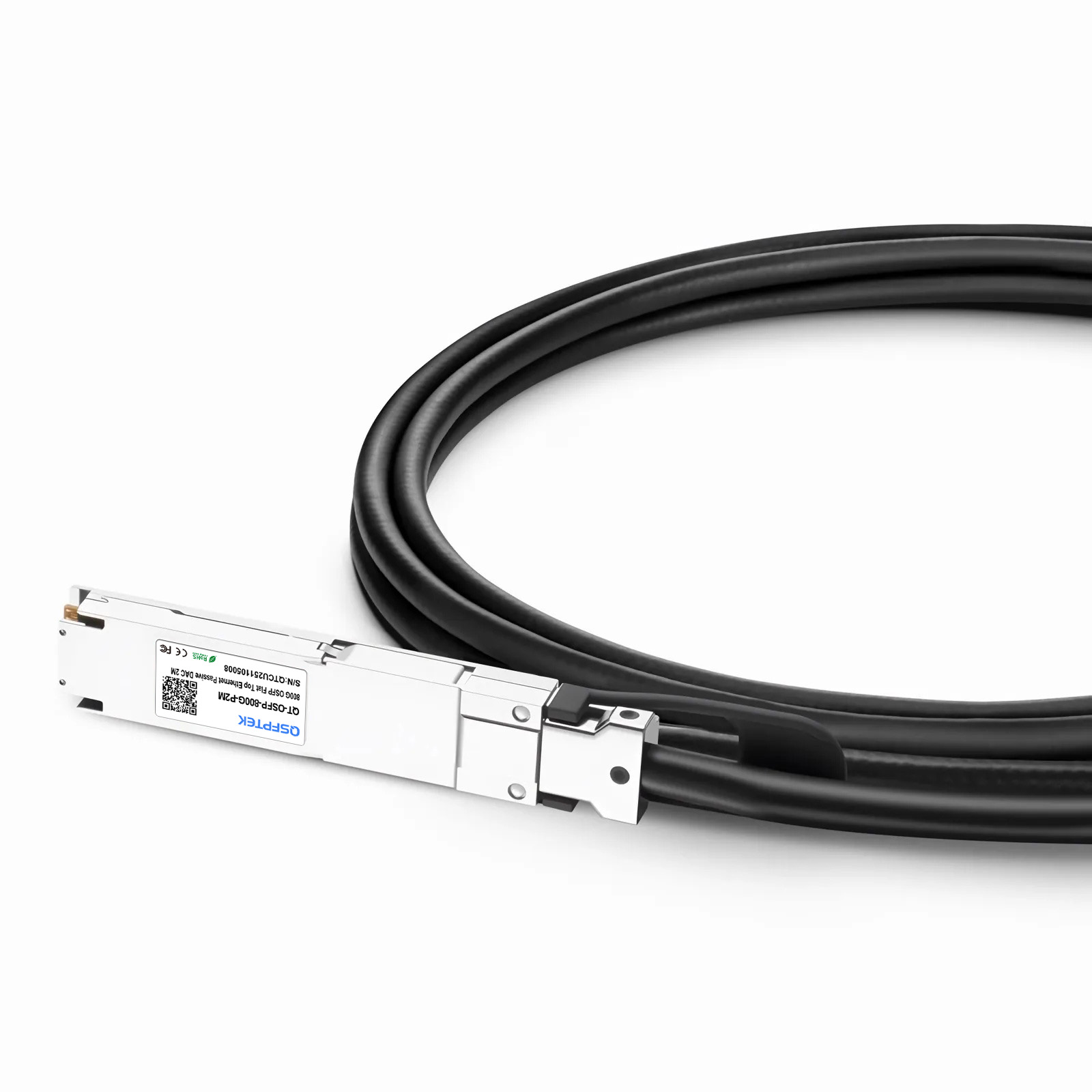 2m 7ft NVIDIA/Mellanox MCP4Y10-N002-FLT互換 800G OSFP フラット