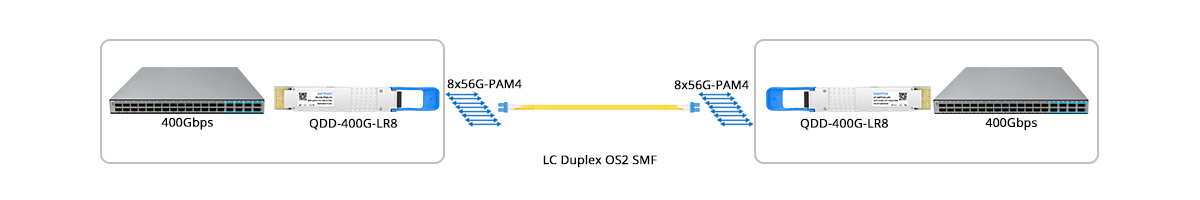 QT-QSFP-DD-LR8 400G to 400G Direct Connectivity