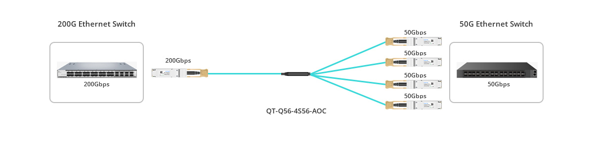 200G to 4x 50G Connectivity to Switch