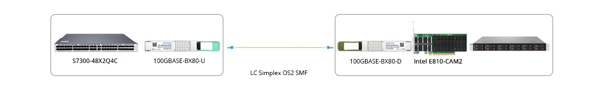 QSFP28-100G-BX80-UD Connection 2 100G BIDI Connectivity With NIC