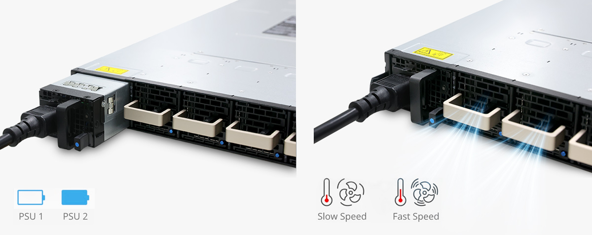 NVIDIA MQM9700-NS2F Redundant Hot-swappable Power & Fans